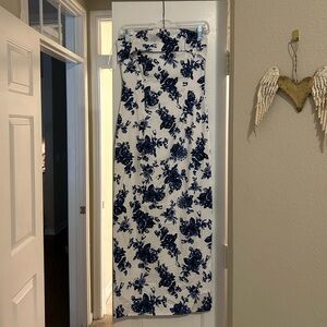 NWT White and Blue Floral Maxi Dress, size S